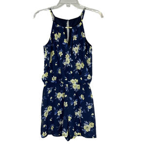 Navy Blue Floral shorts Romper Size XS